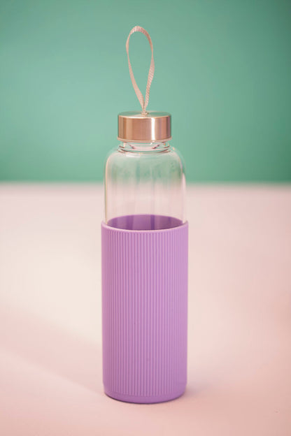 Mimo Glass Bottle With Purple Silicone Sleeve