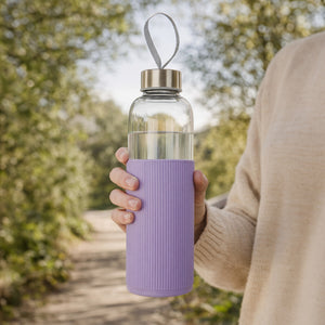 Mimo Glass Bottle With Purple Silicone Sleeve