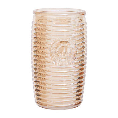 Dayla Set Of Four Gold Ribbed Glass Tumblers