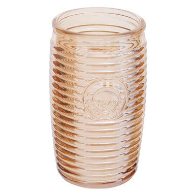 Dayla Set Of Four Gold Ribbed Glass Tumblers