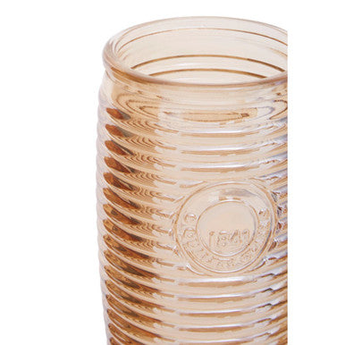 Dayla Set Of Four Gold Ribbed Glass Tumblers