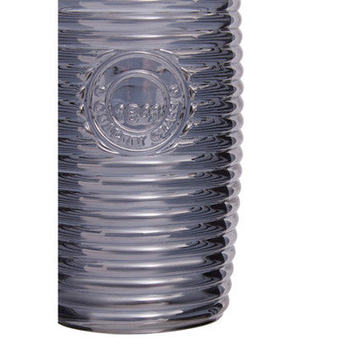 Dayla Set Of Four Grey Ribbed Glass Tumblers