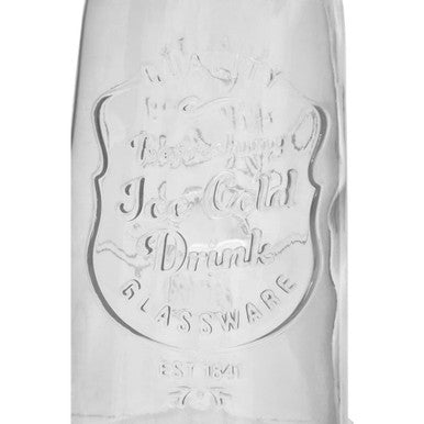 Dayla Embossed Glass Bottle Set With Four Glasses