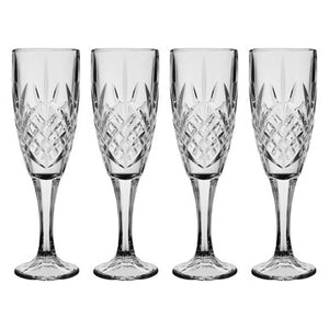 Set Of 4 Crystal  Champagne Glasses | Beaufort