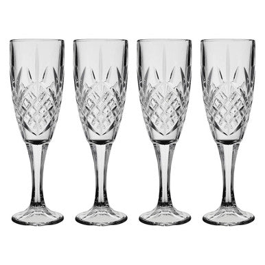 Beaufort Set Of 4 Crystal  Champagne Glasses