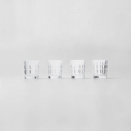 Auclair Set Of Four Check Glass Tumblers