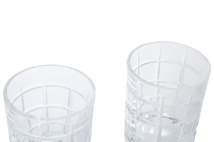 Auclair Set Of Four Check Glass Tumblers