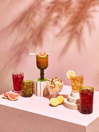 Fleur Set Of Four Green Tumblers