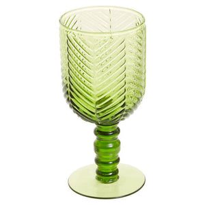 Fleur Set Of Four Green Wine Glasses