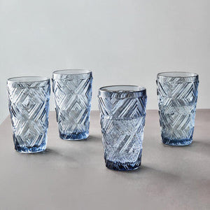 Set of Four Blue Highball Glasses | Fleur