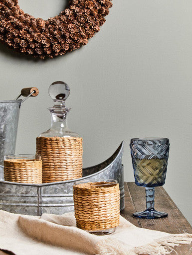 Fleur Set Of Four Blue Wine Glasses