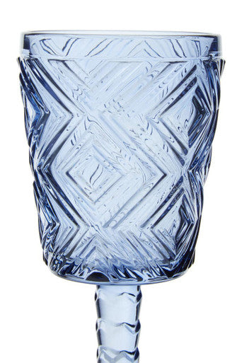 Fleur Set Of Four Blue Wine Glasses