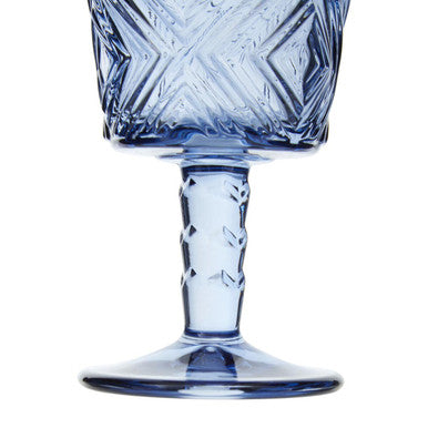 Fleur Set Of Four Blue Wine Glasses