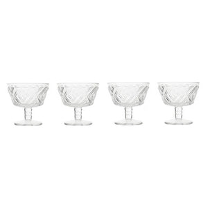 Set of 4 Glass Dessert Bowls | Fleur