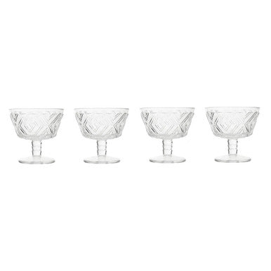 Fleur Set Of Four Clear Dessert Dishes