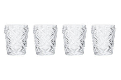 Fleur Set Of Four Clear Glass Tumblers