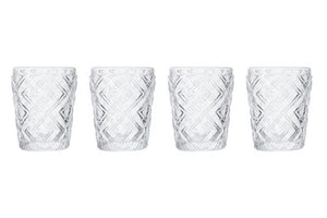 Fleur Set Of Four Clear Glass Tumblers