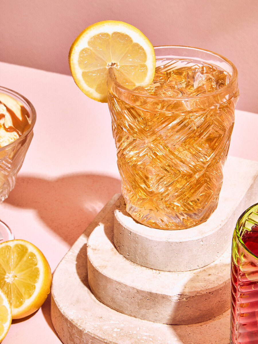 Fleur Set Of Four Clear Glass Tumblers