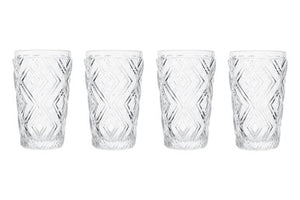 Fleur Set Of Four Clear Highball Glasses