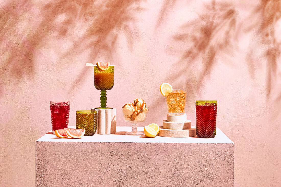 Fleur Set Of Four Clear Highball Glasses