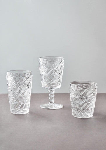 Fleur Set Of Four Clear Highball Glasses
