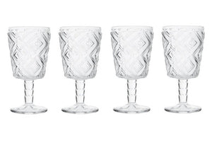 Fleur Set Of Four Clear Wine Glasses