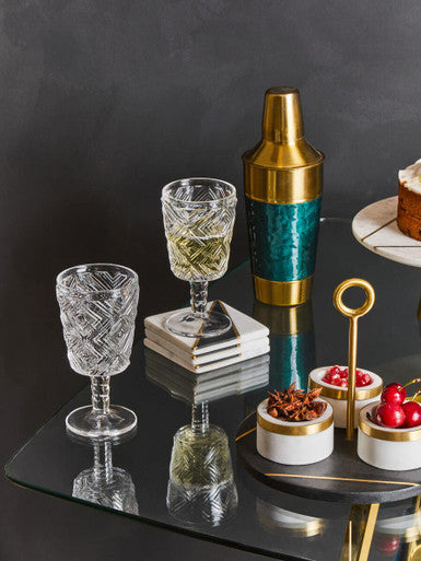 Fleur Set Of Four Clear Wine Glasses