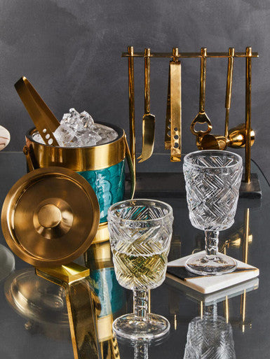 Fleur Set Of Four Clear Wine Glasses