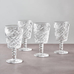 Set of Four Clear Wine Glasses | Fleur