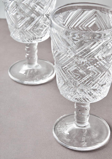 Fleur Set Of Four Clear Wine Glasses