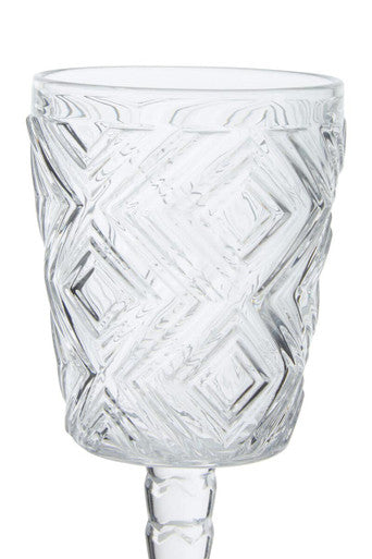 Fleur Set Of Four Clear Wine Glasses