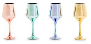 Set of Four Wine Glasses in Assorted Colours | Aurora