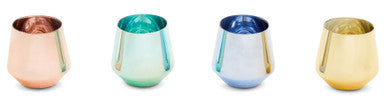 Mimo Set Of Four Glass Tumblers In Assorted Colours