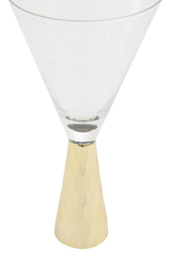 Set Of Two Astrid Wine Glasses With Gold Finish Stem