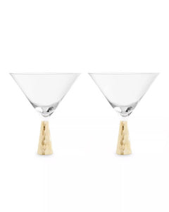 Astrid Set Of Two Cocktail Glasses With Gold Finish Stem