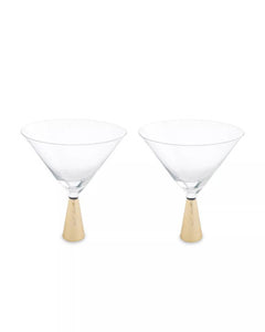 Astrid Set Of Two Cocktail Glasses With Gold Finish Stem