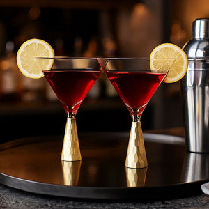 Astrid Set Of Two Cocktail Glasses With Gold Finish Stem