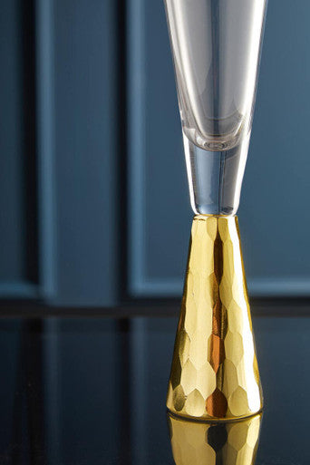 Astrid Set Of Two Champagne Glasses With Gold Finish Stem