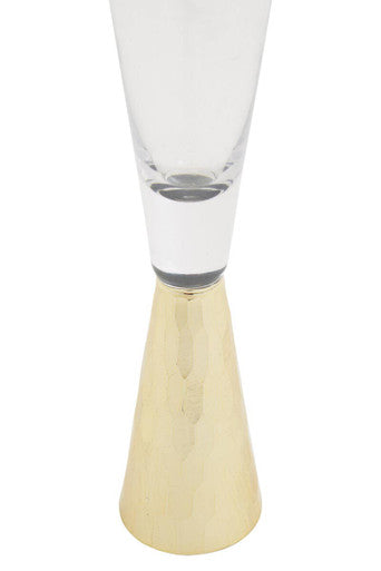 Astrid Set Of Two Champagne Glasses With Gold Finish Stem