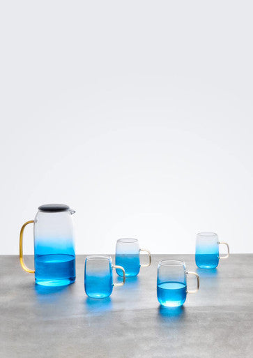 Noa Glass Ombre Blue Pitcher And Cup Set