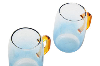 Noa Glass Ombre Blue Pitcher And Cup Set