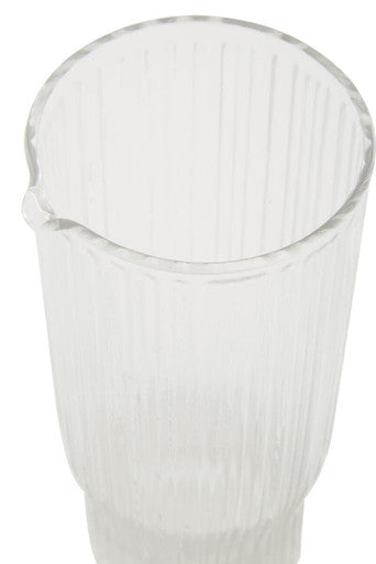 Juno Ribbed Glass And Jug Three Piece Set