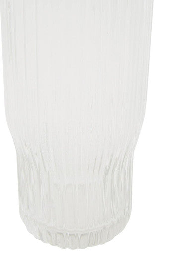 Juno Ribbed Glass And Jug Three Piece Set