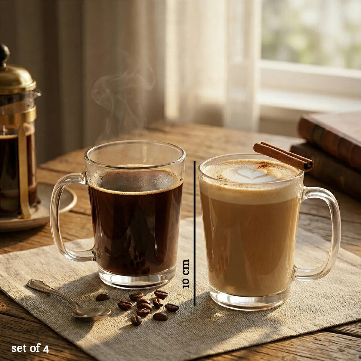 Torta Set Of Four Glass Clear Glass Mugs
