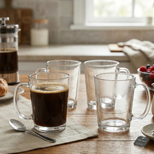 Set of Four Glass Clear Glass Mugs | Torta