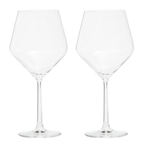 Ada Set Of 2 Crystal Burgundy Glasses