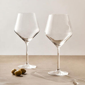 Ada Set of 2 Burgundy Crystal Glasses 680ml