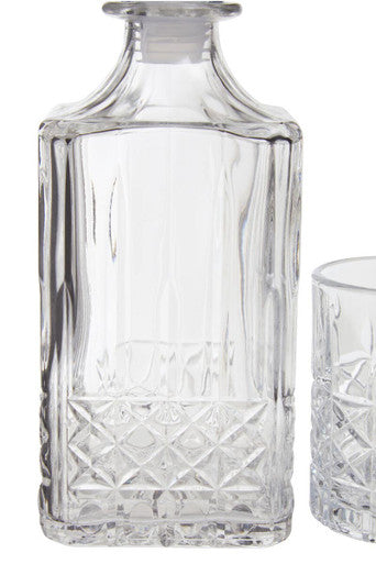 Dayla Diamond Pattern Decanter With Four Glasses