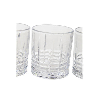 Dayla Ribbed Pattern Decanter With Four Glasses