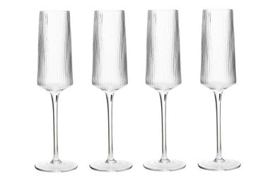 Eldon Set Of Four Ribbed Champagne Glasses